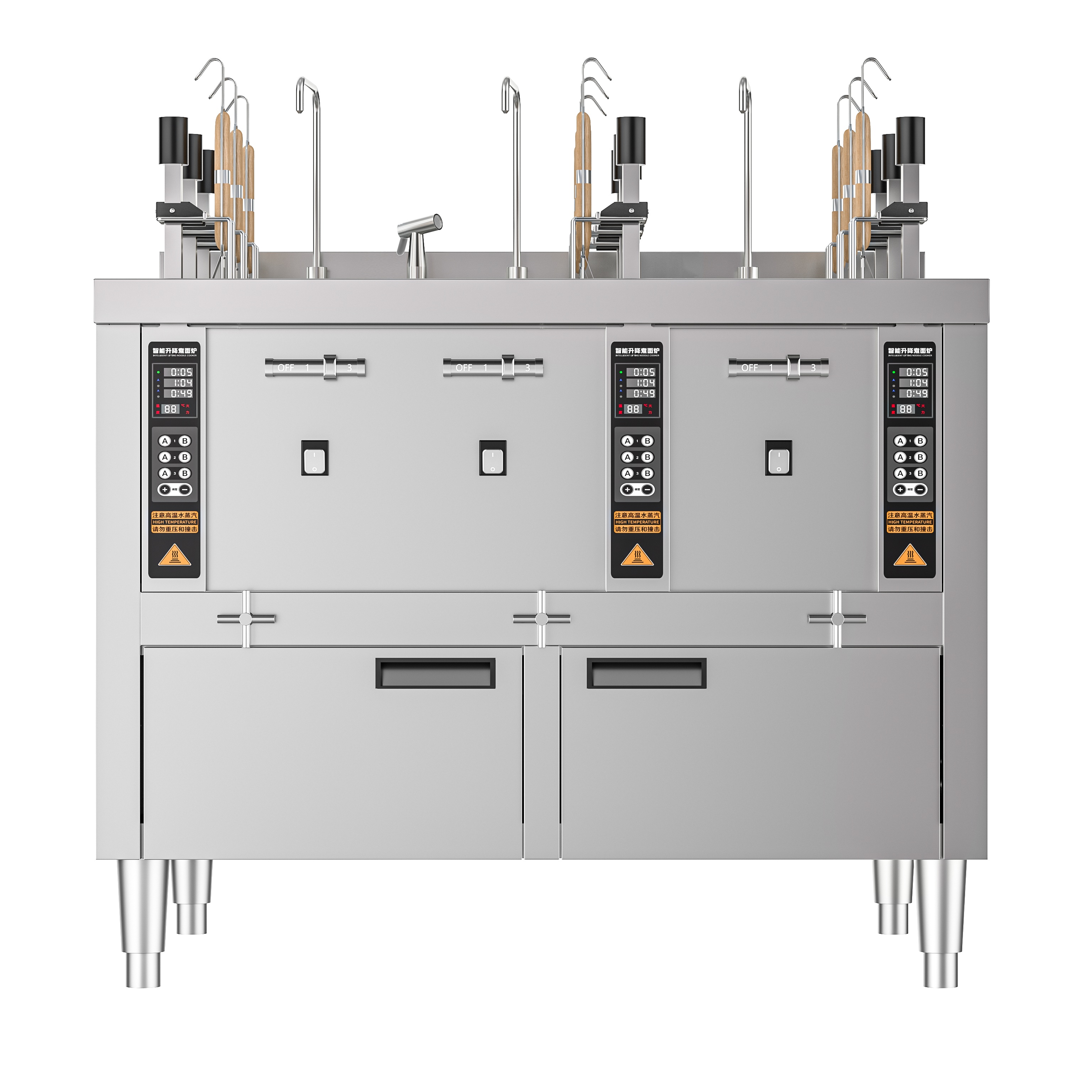JZML-9-B Engineering Electric Nine-Head Auto-Lift Noodle Cooker