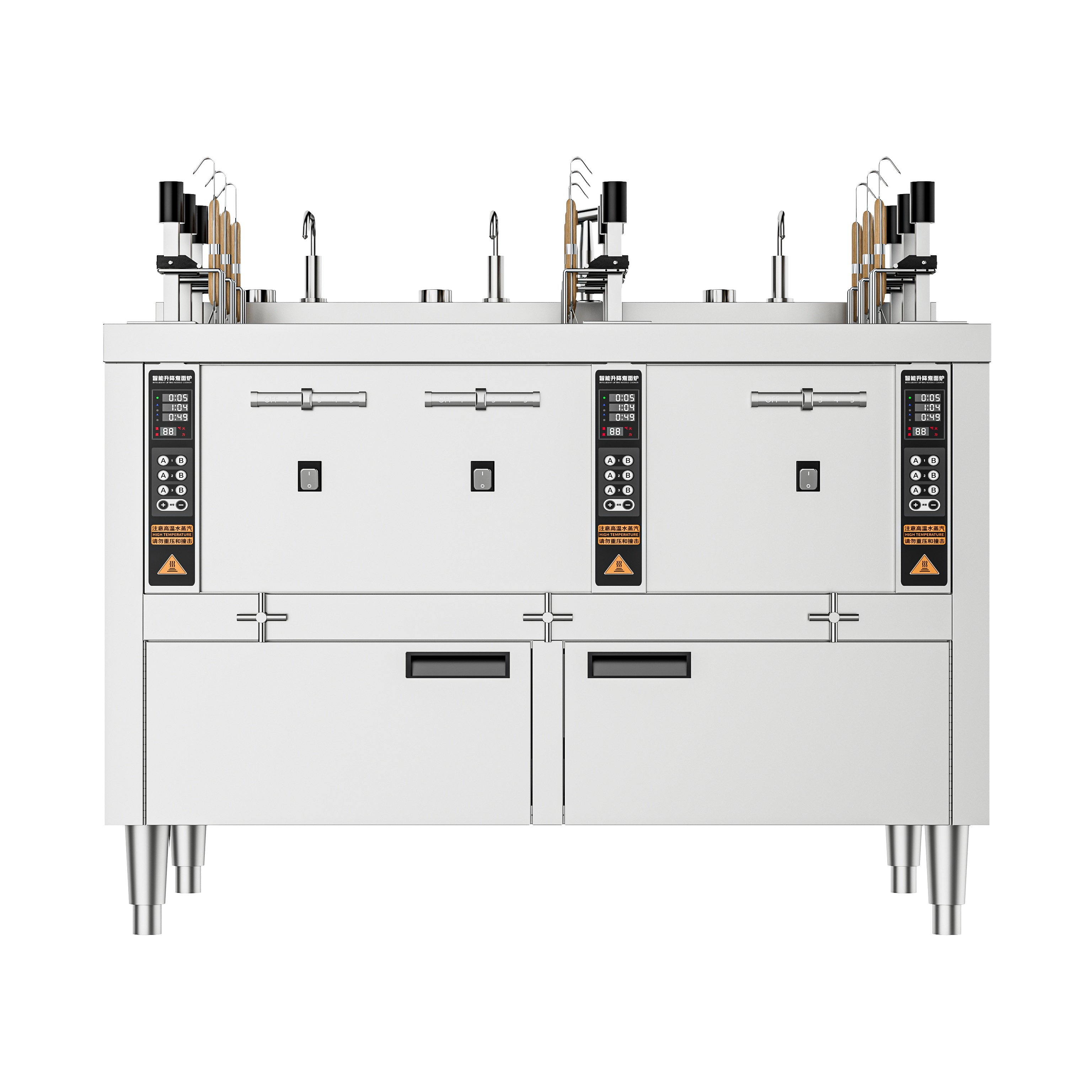 JZML-9-R Commercial Gas Nine-Head Auto-Lift Noodle Cooker